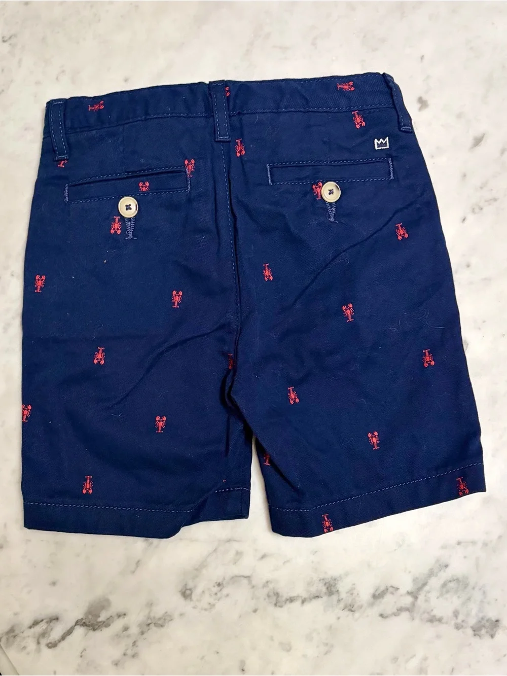 crown & ivy Navy Kids Cotton Shorts with Red Accent